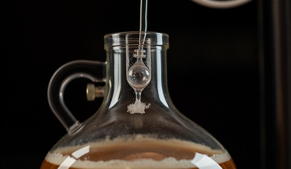 Airlock in azione su un fermentatore