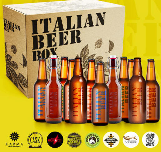 Box Degustazione Birra - 4 Birre artigianali, Pecorino, Caprino, salame di  Norcia e Salsa